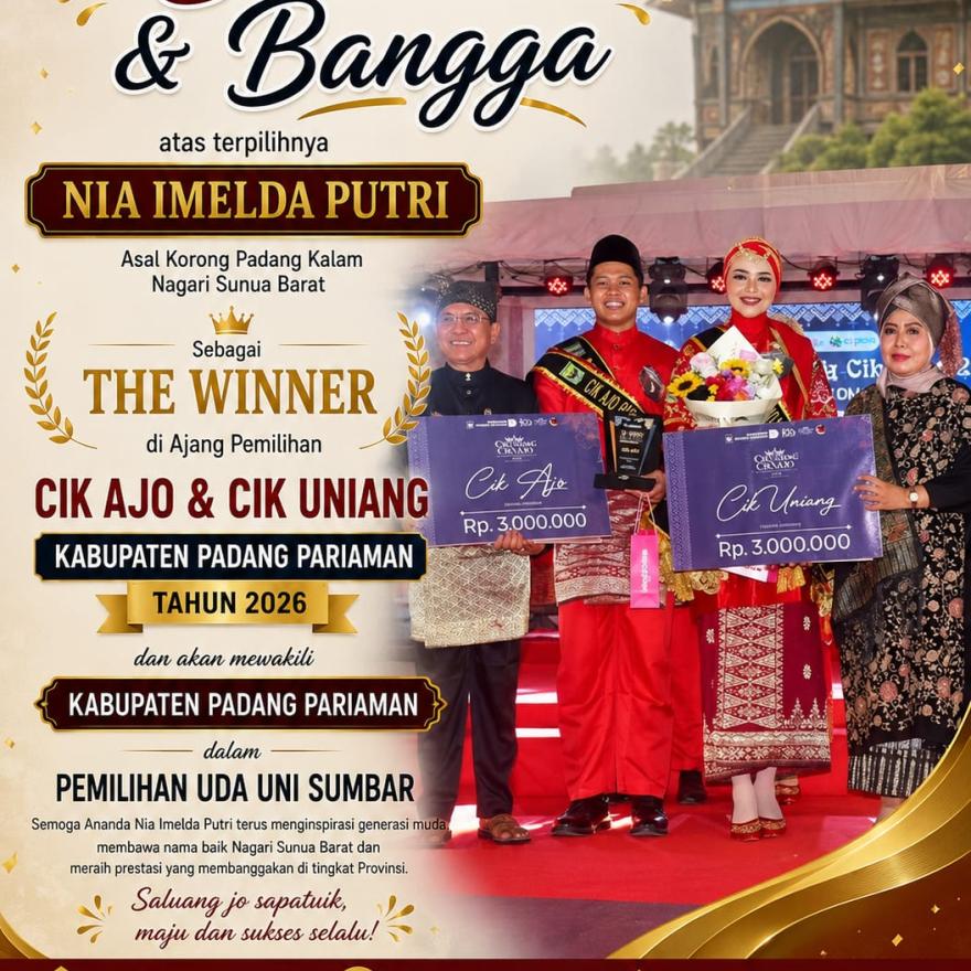 Selamat dan Bangga Atas Kemenangan Nia Imelda Putri